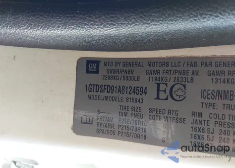 2010 GMC Canyon Sle from USA, damaged, VIN 1GTDSFD91A8124594